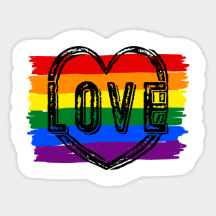 LOVE + Rainbow Pride Sticker